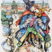 6120 Puppeteer, Original painting in watercolor and ink on paper, Art gallery Yevseyenko