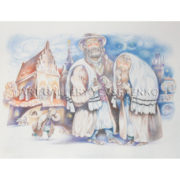 6131 Prague jews, original painting in color pencils on paper, Art gallery Yevseyenko a