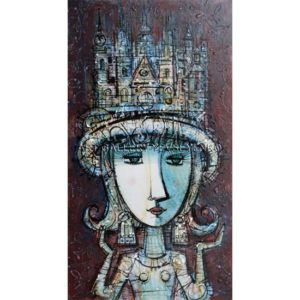 6138, memory of Prague, original painting in acrylic, ink and varnish on paper, Art Gallery Yevseyenko, a