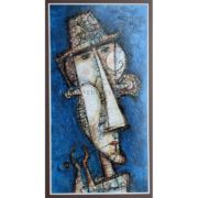 6139 Flutist, original painting in acrylic, ink and varnish on paper, Art gallery Yevseyenko a