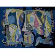 6162, Masks, original painting in acrylic and colour pencils on paper, Art gallery Yevseyenko a