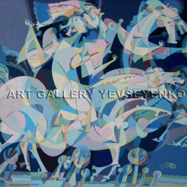 6181 Walking at night, Original painting in oil on canvas, Art gallery Yevseyenko