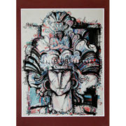 6205 a King of the Aztecs, Original painting in inc and watercoolor on paper, Art gallery Yevseyenko