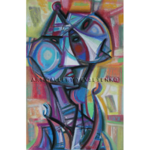 6213 A Faces, Original painting in pastel on paper, Art gallery Yevseyenko