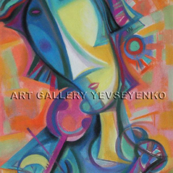 6215 Violinist, original painting in pastel on paper, Art gallery Yevseyenko