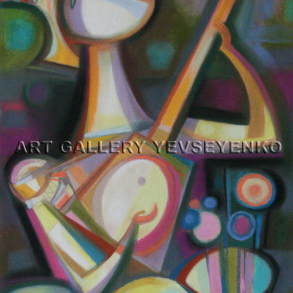 6216 Musician with a Baroque instrument, Original painting in pastel on paper, Art gallery Yevseyenko