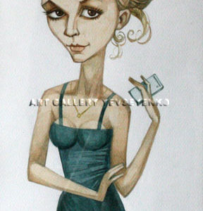 6223 Caricature 2, Original painting in watercolour on paper, Art gallery Yevseyenko