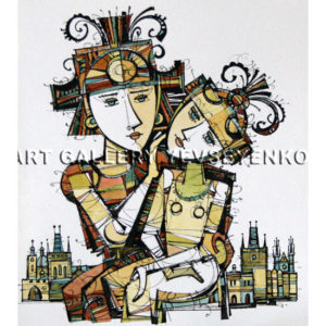 6224 a In love, Original painting in watercolour and ink on paper, Art gallery Yevseyenko