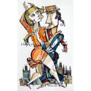 6228 Prague tango 2, Original painting in watecolour and ink on paper, Art gallery Yevseyenko a